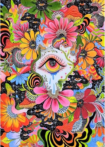 MAXBYE Flower Bloom Diamond Art Kits for Adults, Eyes in The Flower Diamond Art Paintings Crafts for Adults, Diamonds Painting Kits for Home Wall Decor Gift 12x16inch in Saudi Arabia