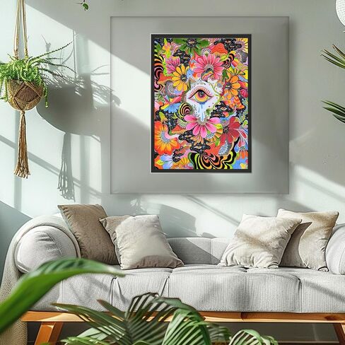 MAXBYE Flower Bloom Diamond Art Kits for Adults, Eyes in The Flower Diamond Art Paintings Crafts for Adults, Diamonds Painting Kits for Home Wall Decor Gift 12x16inch in Saudi Arabia
