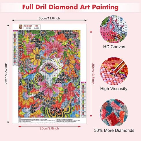 MAXBYE Flower Bloom Diamond Art Kits for Adults, Eyes in The Flower Diamond Art Paintings Crafts for Adults, Diamonds Painting Kits for Home Wall Decor Gift 12x16inch in Saudi Arabia
