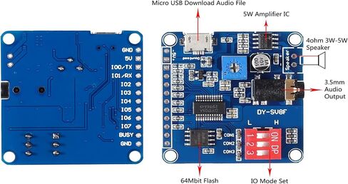 4Pcs Voice Sound Playback Module Board MP3 Player 5W Music Player Voice Serial Control Trigger Amplifier Class D Board in Saudi Arabia