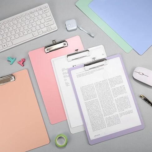 12 Pieces Plastic Clipboards Bulk Cute Assorted Color Multi Pack Clipboard A4 Letter Size Clip Board with Low Profile Clip for Paper Office School Classroom Teacher Kids Supplies, 12.32 x 8.9 Inch in Saudi Arabia