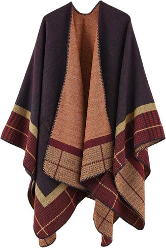ESLCLO Shawl Wraps for Women Ponchos and Wraps Blanket Shawl Cardigan Sweater Winter Open Front Poncho Cape in Saudi Arabia