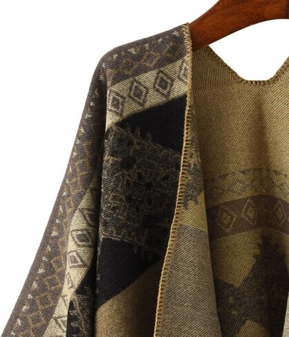 ESLCLO Shawl Wraps for Women Ponchos and Wraps Blanket Shawl Cardigan Sweater Winter Open Front Poncho Cape in Saudi Arabia