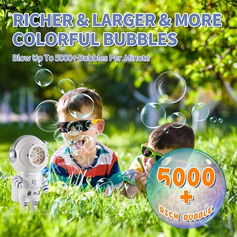 Bubble Machine, Automatic Bubble Blower with 360 Degree Rotation, Portable Bubble Machine for Kids and Toddler with 5000+ Bubbles Per Minute, Outdoor Toys Bubble Maker for Parties, Birthday, Wedding in Kuwait