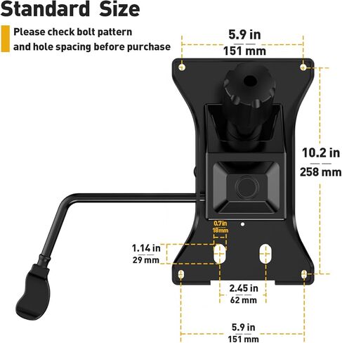 أجزاء بديلة لآلية التحكم في إمالة كرسي المكتب شديدة التحمل 500 رطل، قاعدة رفع دوارة لكرسي المكتب، ارتفاع الكرسي قابل للتعديل وزاوية الميل، أسود. in Kuwait