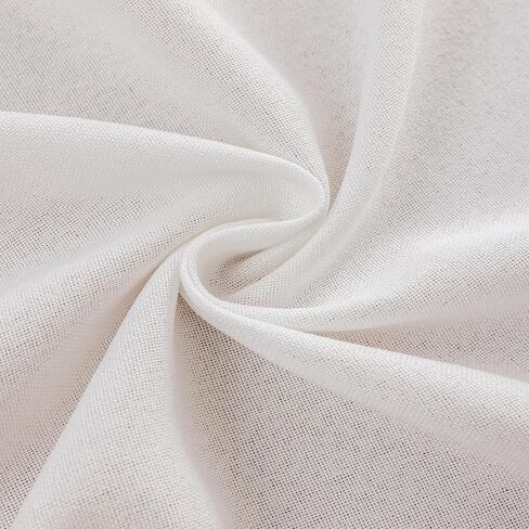 AZRMT White Curtain - 2 Panels Faux Linen Drapes for Living Room - Room Darkening, Tab Back and Rod Pocket - 52x63 Inches in Saudi Arabia