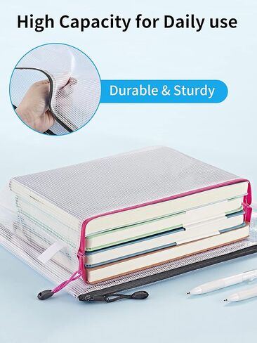 JARLINK 36 حزمة من 18 لونًا من الحقيبة الشبكية بسحاب، 8 أحجام، أكياس ملفات بسحاب مقاومة للماء، حقيبة مستندات، حقائب سفر متعددة الأغراض للوازم المكتبية ومستحضرات التجميل وإكسسوارات السفر in Kuwait