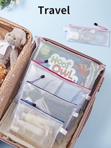 JARLINK 36 حزمة من 18 لونًا من الحقيبة الشبكية بسحاب، 8 أحجام، أكياس ملفات بسحاب مقاومة للماء، حقيبة مستندات، حقائب سفر متعددة الأغراض للوازم المكتبية ومستحضرات التجميل وإكسسوارات السفر in Kuwait