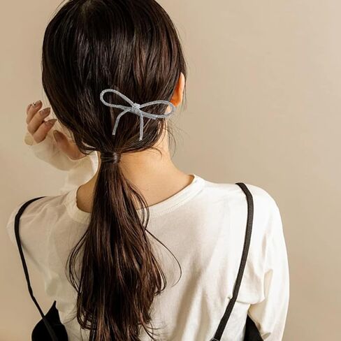 3 قطع من مشابك الشعر المصنوعة من حجر الراين دبوس شعر معدني غير قابل للانزلاق مشابك كريستال منقار البط وعقدة على شكل فيونكة للنساء والفتيات | هدايا العيد | للشعر الرقيق | مجوهرات الزفاف الشعر دبوس الشعر الزفاف in Kuwait