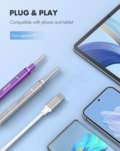 أداة إزالة شمع الأذن من Anykit، نطاق الأذن فائق الوضوح مع أضواء LED لتنظيف الأذن، منظار الأذن للكاميرا لتنظيف الأذن مع ملعقة الأذن ومنظار للهاتف والكمبيوتر اللوحي in Kuwait