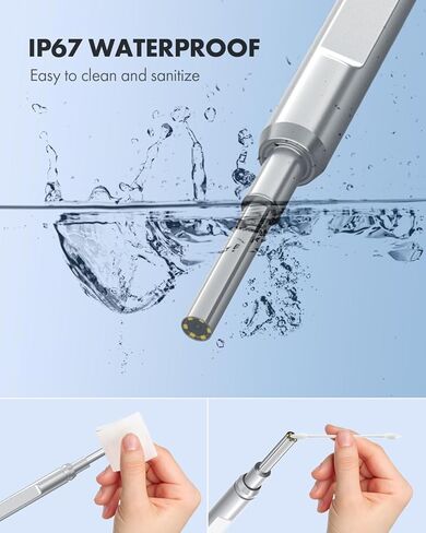 أداة إزالة شمع الأذن من Anykit، نطاق الأذن فائق الوضوح مع أضواء LED لتنظيف الأذن، منظار الأذن للكاميرا لتنظيف الأذن مع ملعقة الأذن ومنظار للهاتف والكمبيوتر اللوحي in Kuwait