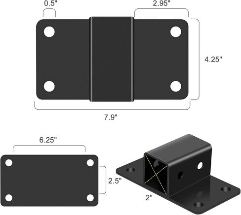 مسمار على وصلة الاستقبال لدلو الجرار 2 بوصة مع فتحة مركزية 5/8 بوصة فئة 3 أقصى قدرة سحب 6000 رطل تعمل بشكل جيد لدلو الجرار، RV، UTV، الشاحنة، أسود in Kuwait