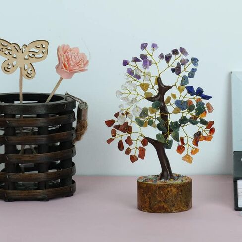 Chakra Tree of Life, Money Trees, Spiritual Gifts, Office Decor for Women Desk, Artificial Bonsai Tree, Gemstones and Crystals, Crystal Trees, Hippie Crystals, 7 Chakras Decor, Stone Bonsai Tree in Saudi Arabia