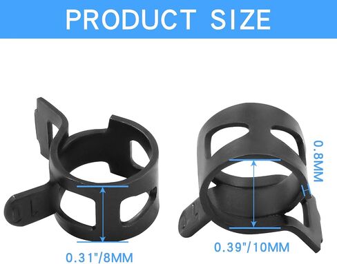 50 Pcs 6mm ID Spring Band Clamps - 3/16" Fuel Hose Clamps Fasteners Secure Fuel Hose Fasteners for Air Tube and Water Pipe in Saudi Arabia