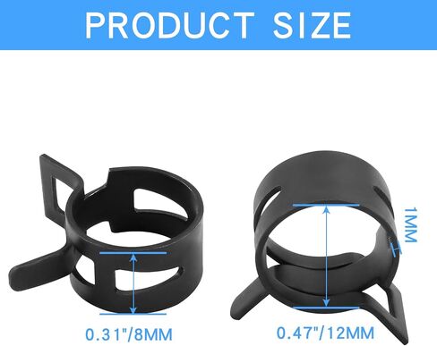 50 Pcs 6mm ID Spring Band Clamps - 3/16" Fuel Hose Clamps Fasteners Secure Fuel Hose Fasteners for Air Tube and Water Pipe in Saudi Arabia