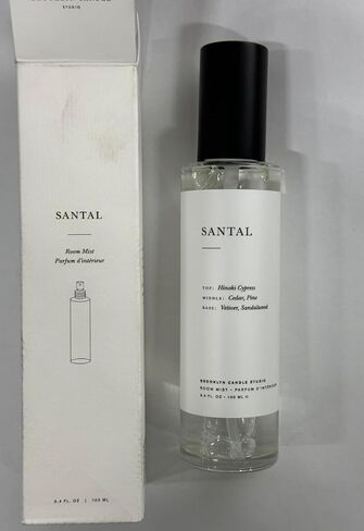 Brooklyn Candle Studio Santal Room Mist - Long Lasting Fragrance Spray for Body & Linens, Air Freshener for Bathroom & Bedroom, Clean Ingredients in Saudi Arabia