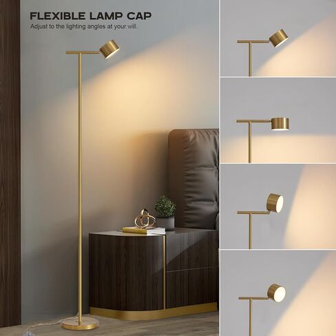 Floor Lamps for Living Room, 3 Color Temperatures Floor Reading Lamp with Flexible Head,Modern Tall Floor Lamp for Bedroom,Standing Lamp for Office Working,Black in Kuwait