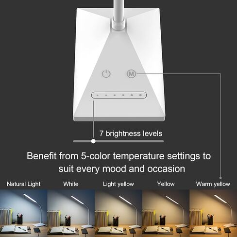 RAOYI LED Desk Lamp, 12W Dimmable Table Lamp Eye-Caring Reading Light with USB Charging Port, Touch Control, 5 Lighting Modes and 6-Level Brightness for Home Office Bedrooms (Black) in Saudi Arabia