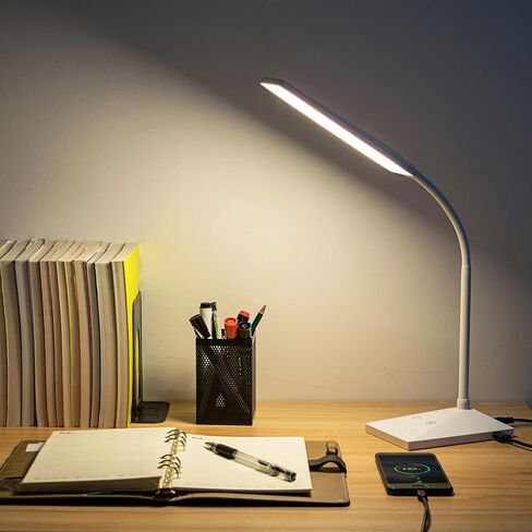 RAOYI LED Desk Lamp, 12W Dimmable Table Lamp Eye-Caring Reading Light with USB Charging Port, Touch Control, 5 Lighting Modes and 6-Level Brightness for Home Office Bedrooms (Black) in Saudi Arabia