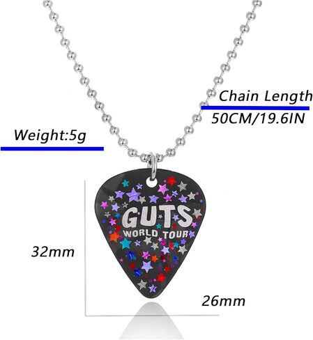 قلادة Tuklye Olivia Guts، قلادة Olivia Guts World Tour Merch هدية اختيار الجيتار، ملابس حفلات Oliva للنساء والفتيات in Kuwait