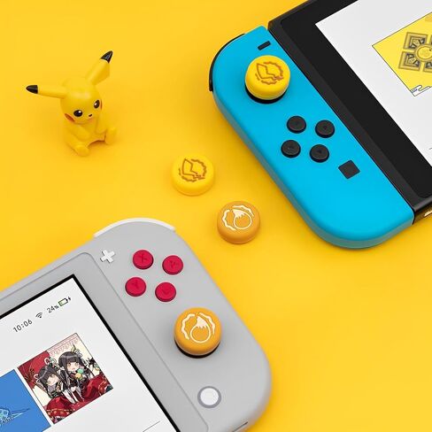 مجموعة قبضة الإبهام اللطيفة | 4 قطع من أغطية عصا التحكم بنمط Kawaii متوافقة مع وحدة تحكم نينتندو سويتش/OLED/Lite | غطاء زر غطاء عصا تناظرية من السيليكون الناعم من أمين لوحدة تحكم NS Joy-con (B) in Saudi Arabia