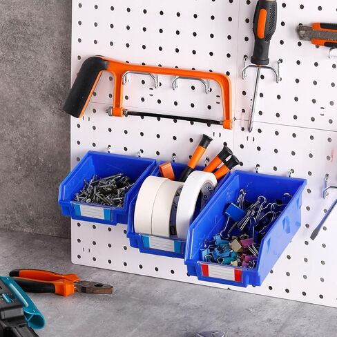 25 قطعة من Tatuo، 3 أحجام من صناديق Pegboard، أكواب Pegboard مع خطافات وملصقات، ملحقات منظم لوح الوتد لتنظيم الملحقات، ورشة عمل المكتب، منضدة عمل المرآب، أزرق in Saudi Arabia