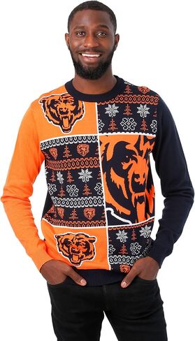 FOCO Chicago Bears NFL Mens Busy Block Snowfall Sweater - XL in Saudi Arabia