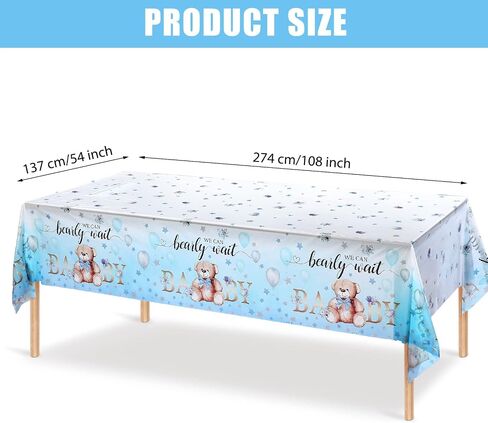 Bear Baby Shower Tablecloth Plastic Bear Table Cover We Can Bearly Wait Baby Tablecloth Bear Balloon Star Flower Table Cover for Kids Birthday Party and Baby Shower, 54 x 108 Inch (Pink,3 Pack) in Saudi Arabia