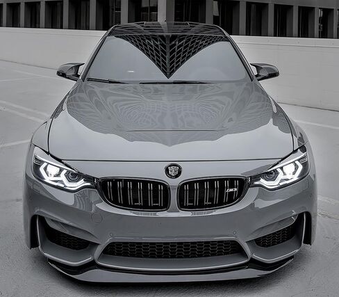 Biomar Labs BMW Emblem 82mm, Silver Black, ABS, Compatible with Active Hybrid 7, Serie 1 M, Alpina, B7, 51148132375, Vehicle Specific in Saudi Arabia