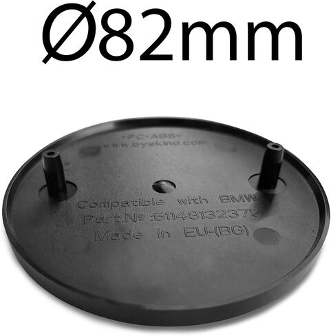 Biomar Labs BMW Emblem 82mm, Silver Black, ABS, Compatible with Active Hybrid 7, Serie 1 M, Alpina, B7, 51148132375, Vehicle Specific in Saudi Arabia