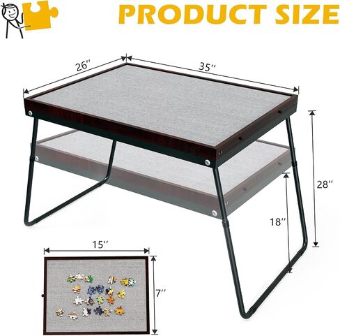 RAGOZONERY Jigsaw Puzzle Table 1500pcs,18-28in Height Adjustable and Five Up Angles Puzzle Tables with Drawers,Jigsaw Puzzle Board with Cover,Puzzle Tables for Adults in Saudi Arabia