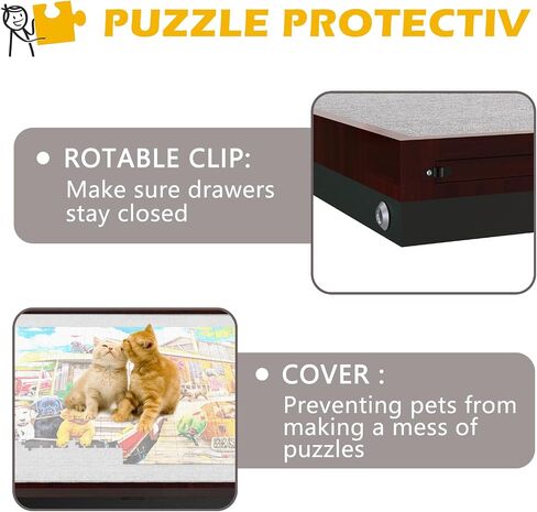 RAGOZONERY Jigsaw Puzzle Table 1500pcs,18-28in Height Adjustable and Five Up Angles Puzzle Tables with Drawers,Jigsaw Puzzle Board with Cover,Puzzle Tables for Adults in Saudi Arabia
