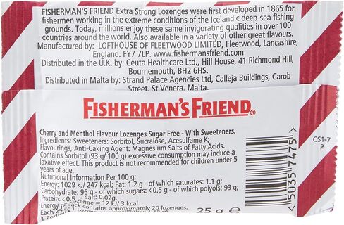 فيشرمانز فريند أقراص استحلاب بنكهة الكرز والمنثول خالية من السكر 25 جم (عبوة من 24 قطعة) in Kuwait