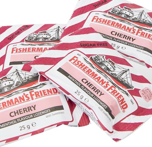 فيشرمانز فريند أقراص استحلاب بنكهة الكرز والمنثول خالية من السكر 25 جم (عبوة من 24 قطعة) in Kuwait