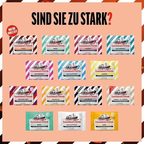 فيشرمانز فريند أقراص استحلاب بنكهة الكرز والمنثول خالية من السكر 25 جم (عبوة من 24 قطعة) in Kuwait