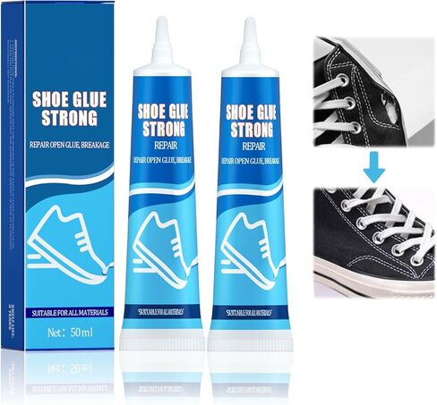 غراء الأحذية، جل شفاف مقاوم للماء للأحذية الرياضية والأحذية طويلة الرقبة وإصلاح المنتجات الجلدية (100 مل، أبيض، زجاجة) in Kuwait