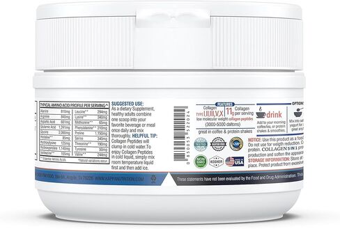 KAPPA NUTRITION Collagen Complex - Type I, II, III, V, X, Grass Fed, Non-GMO, 30 Servings in Kuwait