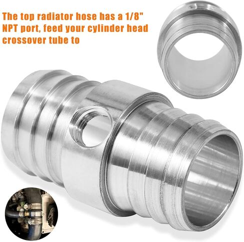 بلاكسنس 1-1/8" إلى 1-1/8" OD. وصلة توصيل خرطوم الرادياتير مناسبة مع أنبوب منفذ جانبي NPT مقاس 1/8 بوصة من النحاس، ومحول علوي مخفض متوافق مع LS Swap Steam/Coolant Crossover Splice in Kuwait