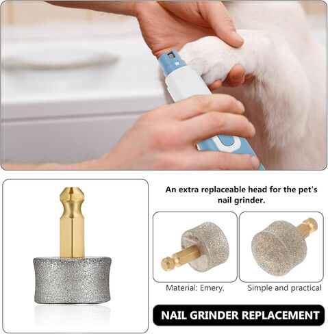 5 عبوات من رأس استبدال مطحنة أظافر الكلاب - استبدال طرف ماسي لمطحنة أظافر الحيوانات الأليفة - رؤوس مطحنة تنعيم مخلب الكلب الاحترافية، نصائح آمنة وغير مؤلمة وقابلة للاستبدال in Kuwait