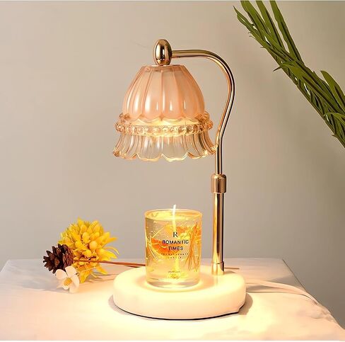 LANLONG Candle Warmer Lamp for Jar Candles, Adjustable Candle Warmer Lamp with Timer & Dimmer, Glass Scented Candles Warmer Black with 2 Bulbs, Electric Candle Warmer Lamp for Bedroom Home Decor in Saudi Arabia