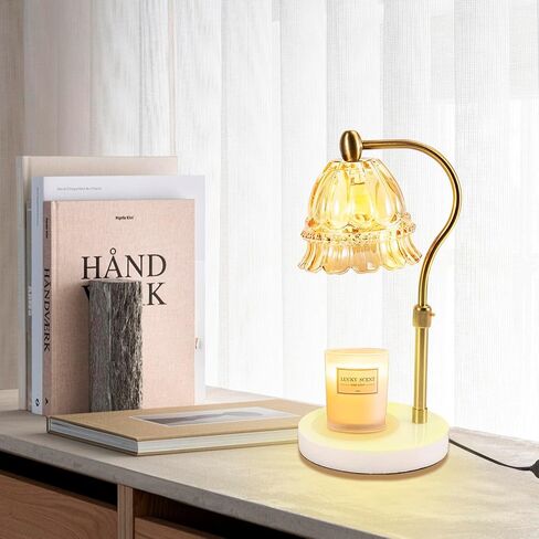 LANLONG Candle Warmer Lamp for Jar Candles, Adjustable Candle Warmer Lamp with Timer & Dimmer, Glass Scented Candles Warmer Black with 2 Bulbs, Electric Candle Warmer Lamp for Bedroom Home Decor in Saudi Arabia