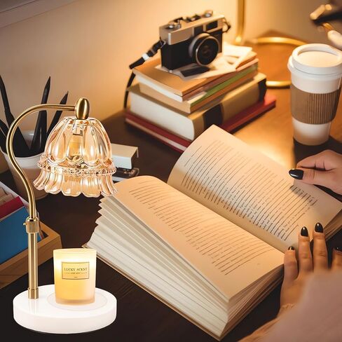 LANLONG Candle Warmer Lamp for Jar Candles, Adjustable Candle Warmer Lamp with Timer & Dimmer, Glass Scented Candles Warmer Black with 2 Bulbs, Electric Candle Warmer Lamp for Bedroom Home Decor in Saudi Arabia