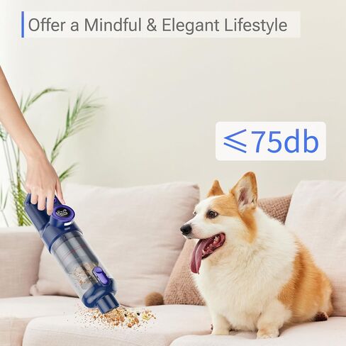 Cyclone Handheld Vacuum Cordless, 17000PA Strong Suction Car Vacuum with Brushless Motor, 30 Mins Runtime, Support QC3.0 Fast Charge, 1.4lbs Lightweight Hand Vacuum for Car, Pet and Home Cleaning in Kuwait