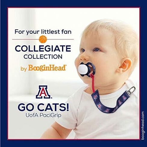 BooginHead Baby Newborn PaciGrip Pacifier Clip, Holder, Toy, Teether, Soothie, Universal Loop, Officially Licensed Collegiate University of Arizona, UofA in Saudi Arabia