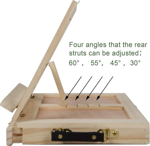 مجموعة حامل طاولة رسم مكونة من 19 قطعة، مجموعة أدوات فنية خشبية مختلطة تتضمن حامل الطاولة والدهانات الأكريليك والفرش ولوحة القماش وهدية لوازم فنية للمبتدئين والأطفال والكبار in Kuwait