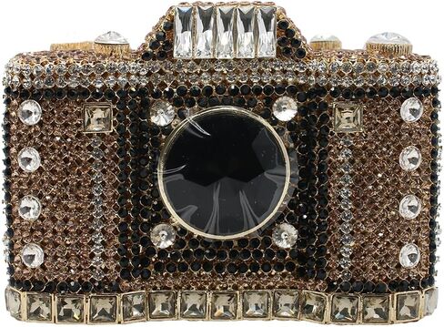 UMREN Novelty Crystal Camera Shaped Clutch Purse for Women Sparkly Rhinestones Evening Clutch Bag Glitter Bridal Prom Handbag in Saudi Arabia