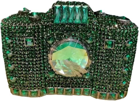UMREN Novelty Crystal Camera Shaped Clutch Purse for Women Sparkly Rhinestones Evening Clutch Bag Glitter Bridal Prom Handbag in Saudi Arabia