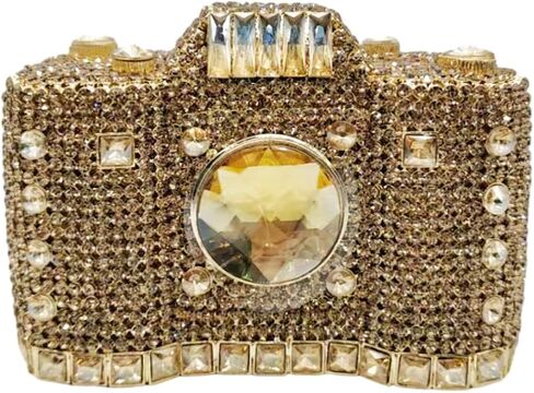 UMREN Novelty Crystal Camera Shaped Clutch Purse for Women Sparkly Rhinestones Evening Clutch Bag Glitter Bridal Prom Handbag in Saudi Arabia