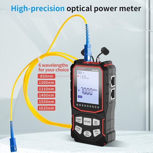 جهاز اختبار كابل الشبكة NOYAFA NF-918S مع 6 عدادات طاقة بصرية بطول موجي، جهاز اختبار كابل إيثرنت لكابل الحبر RJ45 جهاز اختبار الشبكة مع محدد خطأ بصري 10 ميجاوات، أدوات شبكة اختبار PoE in Kuwait