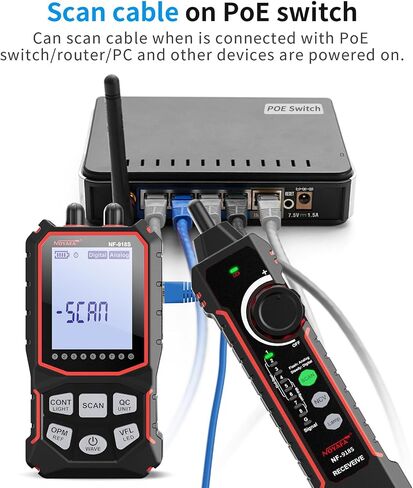 جهاز اختبار كابل الشبكة NOYAFA NF-918S مع 6 عدادات طاقة بصرية بطول موجي، جهاز اختبار كابل إيثرنت لكابل الحبر RJ45 جهاز اختبار الشبكة مع محدد خطأ بصري 10 ميجاوات، أدوات شبكة اختبار PoE in Kuwait